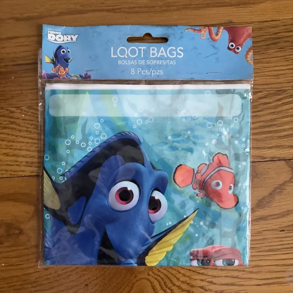 Disney Finding Dory Party Favor Plastic Treat Loot Bags Birthday Supplies 8 Pcs